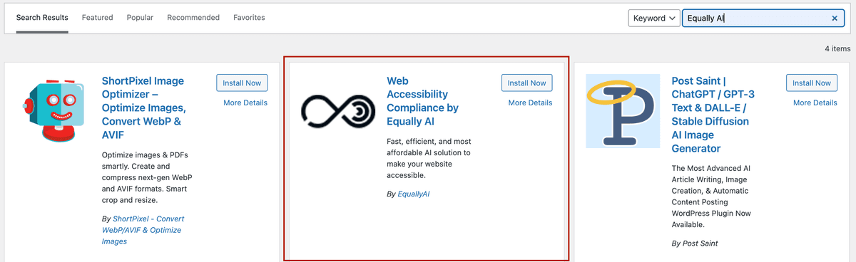 Instructions for activating EquallyAI widget plugin